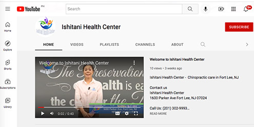 Ishitani Health Center Youtube Page